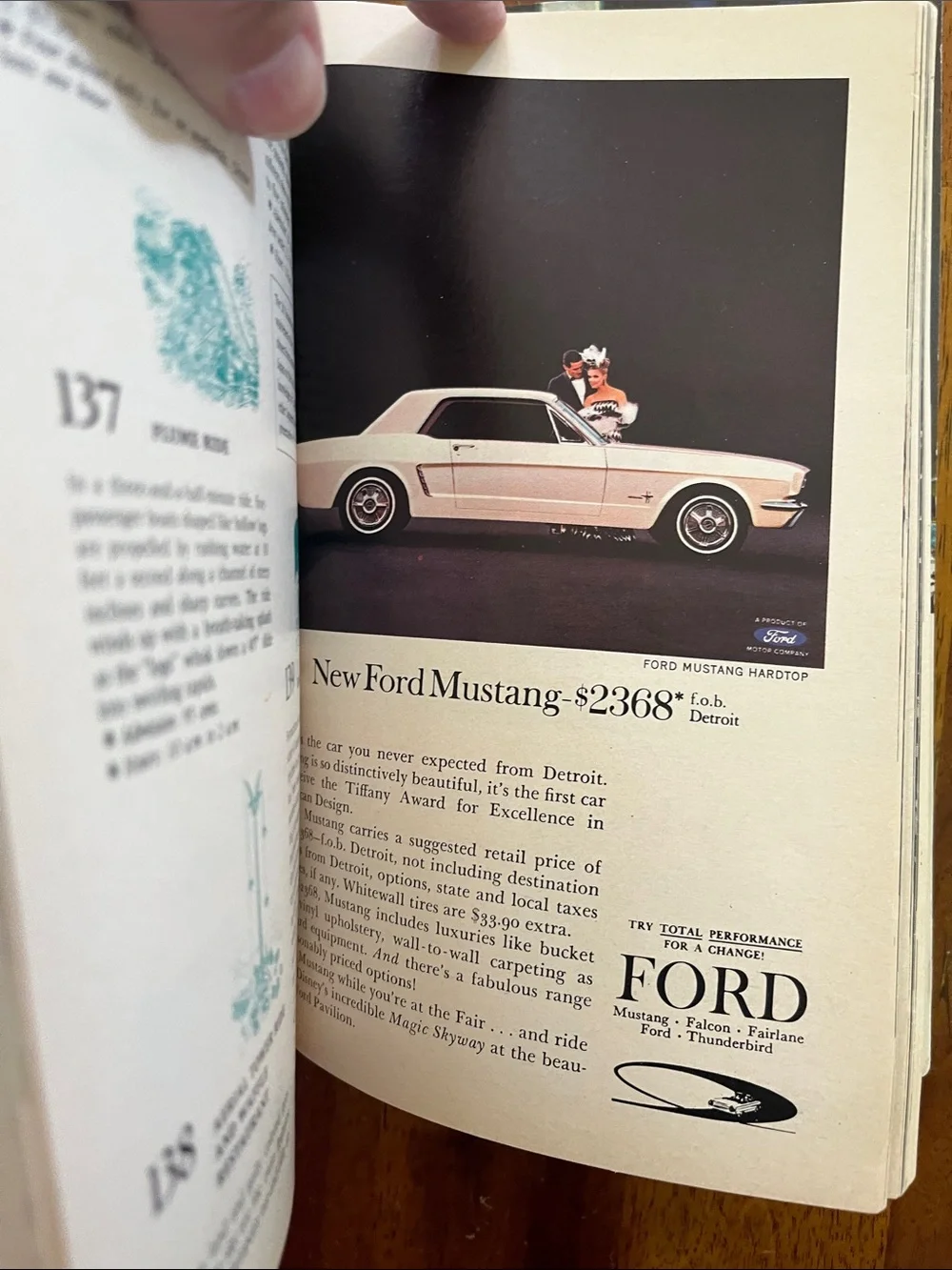 1964/1965 New York Worlds Fair Guide Book Mustang Ad +Drink Guide/Japan Pavilion